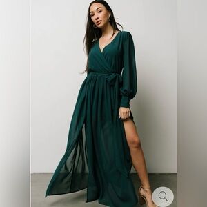 Baltic Born Green Long Sleeve Wrap Sundress